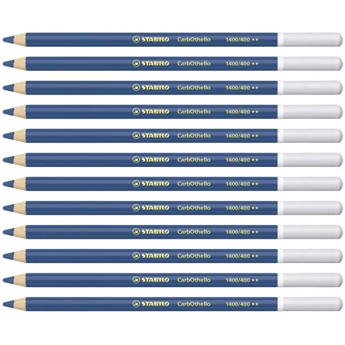 Chalk-Pastel Pencil - STABILO CarbOthello - Pack of 12 - Parisian Blue