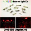 Fits 2005-2010 Chrysler 300 RED Interior LED Light Package Replacement Kit 12 PC