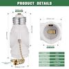 2 Pack White Light Bulb Socket Outlet Adapter With Pull Chain Switch