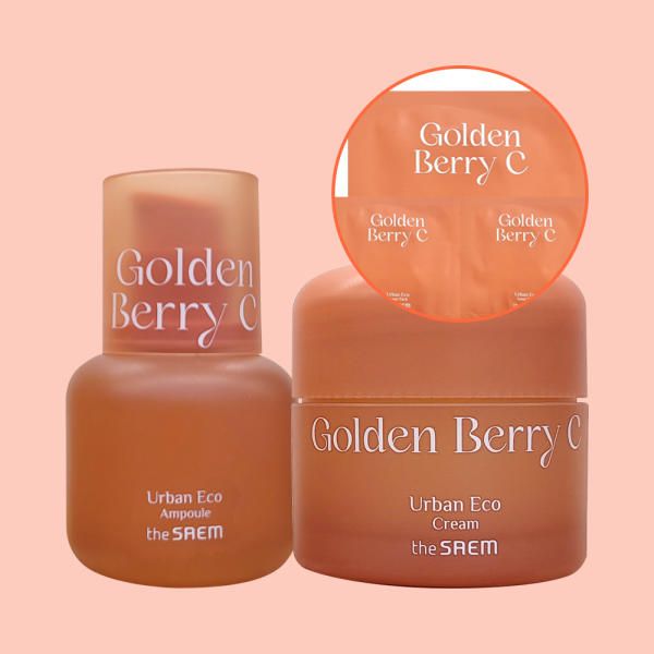 The Saem Urban Eco Golden Berry C 2 types (Ampoule 30ml + Cream 50ml) + Mini 3 types Transparent Skin