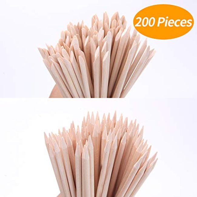 Wood Sticks for Nail Art Cuticle Pusher, Eyebrow Waxing, 4.5