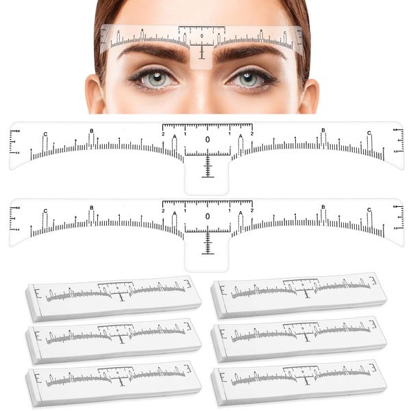 100 Stück Augenbrauenlineal Schablonen – Abeillo Einweg-Augenbrauenlineal Aufkleber, Microblading Augenbrauen-Vorlage, Augenbrauenmesser, Shaper Werkzeug, Augenbrauen-Mapping-Werkzeug