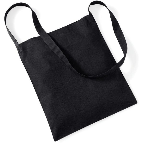 Westford Mill Unisex's WM107BLAC Wm107 Promo Sling Tote-Black One Size