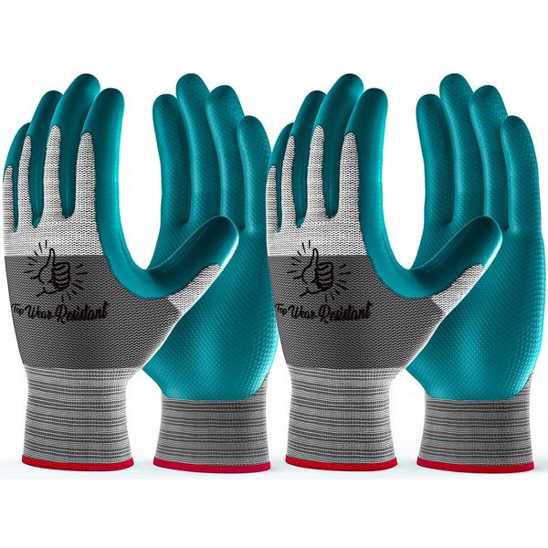 TOBEHIGHER Gardening Gloves - Gardening Gloves for Men and Women 6 Pair, Breathable Rubber Garden Gloves, Outdoor Protective Working Gloves for Raking, Weeding, Digging and Pruning