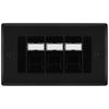 Matt Black Triple 3 Gang RJ45 Data Socket Black Inserts NFBRJ453