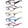 Readers 5 Pack Reading Glasses Ladies Spring Hinge lens +1.5