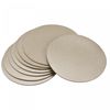 sourcing map 102mm(4.02") Round Coasters PU Cup Mat Pad for Tableware Gold Tone 8pcs