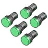 Heschen 22mm LED Indicator Pilot Light, AD16-22D/S, 12VDC 20mA, Green Light Colour, 5Pack