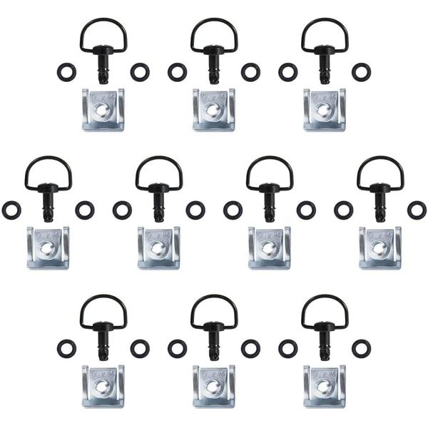 Oldbones Motorcycle Race Fasteners Quick Release D-Ring Race Fasteners Type C 19mm Dark Black(10 Pack)
