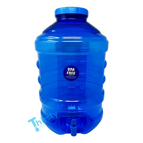 BPA Free 5 Gallon Water Bottle Dispenser Faucet Valve PET Big Cap Container Blue