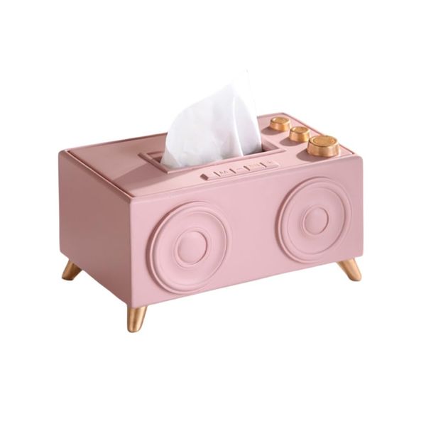 Tissue Box Creative Home Living Room Bedroom Study Desktop Decorative Dining Table Storage Box Simple Home Use (Pink)