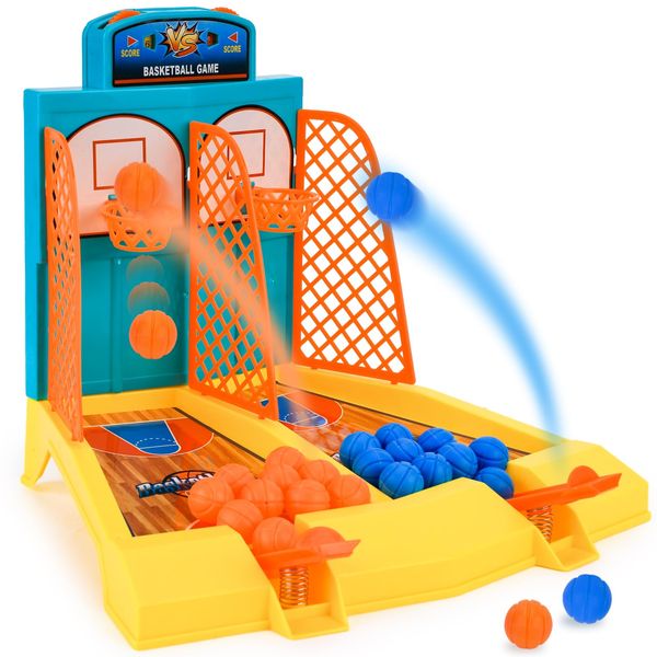 3 otters 29PCS Tabletop Game Set, Basketball Shooting Game Desktop Basketball Toy Arcade Basketball Game for Kids, Basketball Toys for Boys