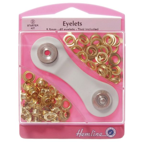 Eyelets Starter Kit 5.5mm Gold (D)