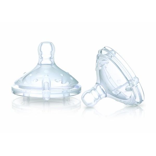 Nuby NT67693 Nûby Natural Touch Soft-Flex Baby Bottle Tops with Extra Slow Flow