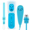 OSTENT Motion Sensor Remote Controller + Wired Nunchuck Combo Compatible for Nintendo Wii Console Color Blue