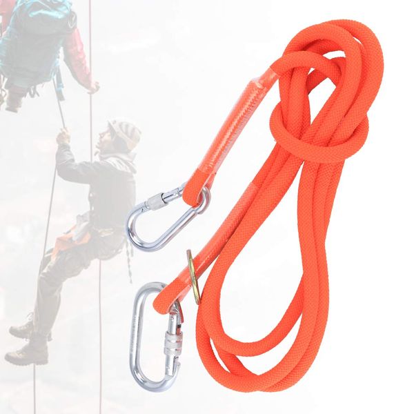 Safety Harness Lanyard 3m, Aerial Work Fall Arrest Lanyard Restraint Positioning Lanyard Safety Rope with Snap Hook, for Outdoor Tree Climbing Rescue Service Rappelling