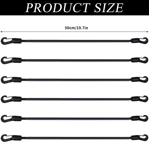 6 Packs Horse Blanket Leg Straps Elastic Horse Blanket Straps Replacement with Ended Clips, Adjustable Length 20 to 30 Inches Stretchy Leg Straps