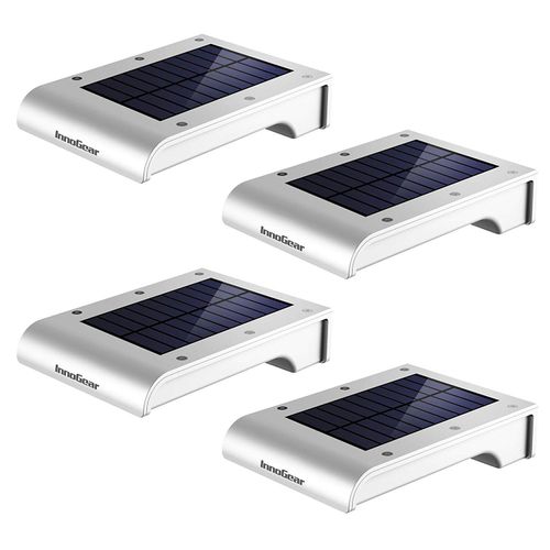 InnoGear Solar Gutter Lights, 24 LEDs Solar Motion Sensor Lights IP65 Waterproof Solar Outdoor Lights Solar Wall Lights Security Lighting for Yard Porch Patio, Pack of 4