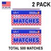 2 Pack Large Matches 500 Count Strike On Box Bulk Kitchen/Camping/Fire/Candle