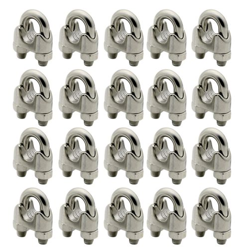 Copeflap Wire Clips, 20 Pieces Wire Fasteners, Cable Fasteners, Stainless Steel Wire, Rope Fasteners, Wire Fixing M4, M6, M8 (6mm)