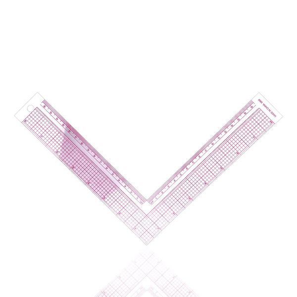 Sewing Quilting Ruler Plastic L-Square Ruler Heat Resistant Ruler with Grid Lines