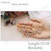 Handcess Leaves Bride Wedding Headbands Gold Crystal Headpieces Pearls Bridal Hair Accessories for Bride and Bridesmaids