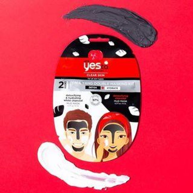 Yes To - Yes To Tomatoes: Yin & Yang Double Masking Kit - Detoxifying & Hydrating Black + White Charcoal Mud Mask (Set of 6)