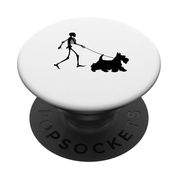 Scottie skull halloween Scottish Terrier PopSockets Swappable PopGrip