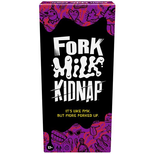 Hasbro Gaming Fork Milk Kidnap Game for Adults Only, an Adult Party Game of Questionable Choices, Ages 17+, for 3 to 10 Players, Hilarious NSFW Card Games