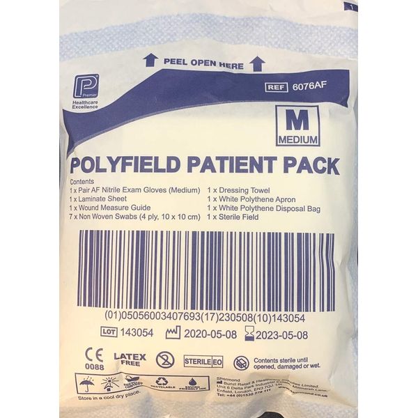 Nitrile Lilac Polyfield Dressing Pack (Pk 20 - MED Gloves)