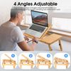 Lap Desk Bamboo Folding Bed Desk Adjustable Portable Tray Stand, 21"x13"