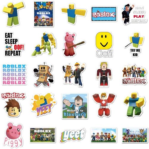 Lanseede 50pcs Gifts Roblox Stickers Waterproof Blox Decals Stickers for Laptop,Bumper,Water Bottles,Computer,Phone,Hard hat,Car Stickers and Decals(Roblox 50)……