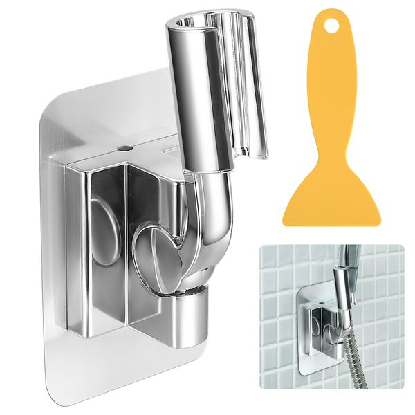 Duschhalterung Ohne Bohren, 180° Verstellbare Duschkopfhalterung Ohne Bohren, Handbrause Halterung Ohne Bohren, Universelle Brausehalter, Duschbrause Halterung Wand Montierte für Badezimmer Toilette
