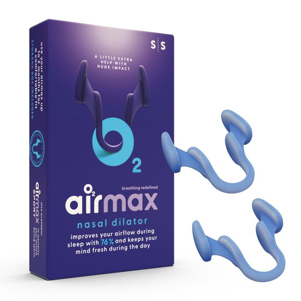 Airmax Nasal Dilator - Anti snoring Devices - Nose Dilator, Sleep aid and Snore Stopper - Breathe Right Through The Nose - Snoring aids for Men and Women - 4 months relief - 2 Pack - Small blue