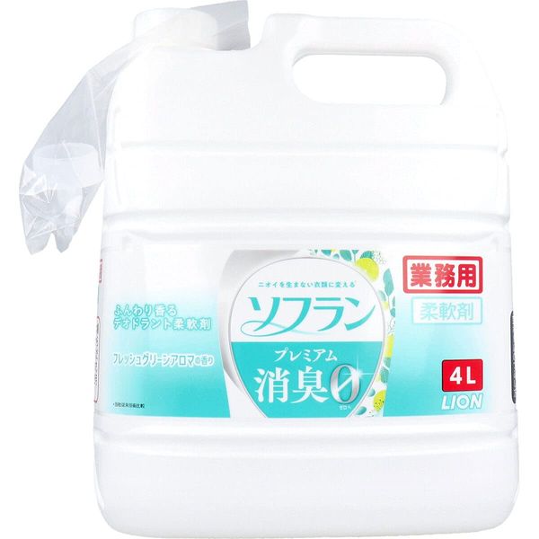 Soflan Premium Deodorizing Softener, Refill, Commercial Use, Fresh Green Aroma Scent, 1.6 gal (4 L)