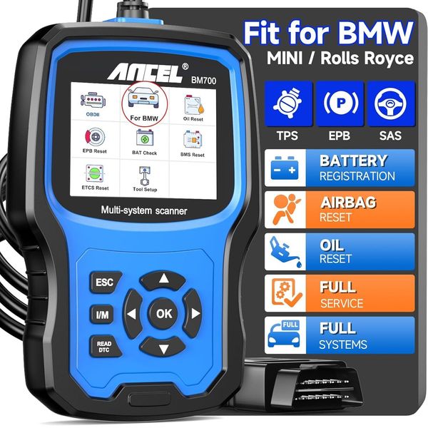 Car OBD2 Scanner Code Reader All Systems DPF EPB ABS SRS OIL Diagnostic Tool
