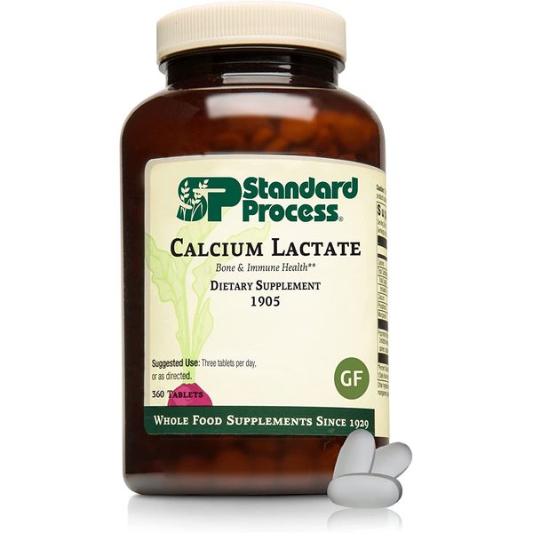 Standard Process Calcium Lactate - Immune Support and Bone Strength - Bone Health and Muscle Supplement with Magnesium and Calcium - 360 Tablets