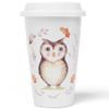 JUNIWORDS To-Go Becher mit Deckel, Eule Aquarell