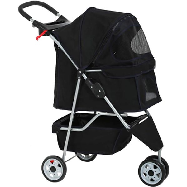 3 Wheels Pet Stroller Dog Cat Cage Jogger Stroller for Medium Small Dogs Cats Tr