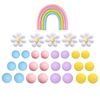 Rainbow Daisy Cake Topper for Girl Birthday