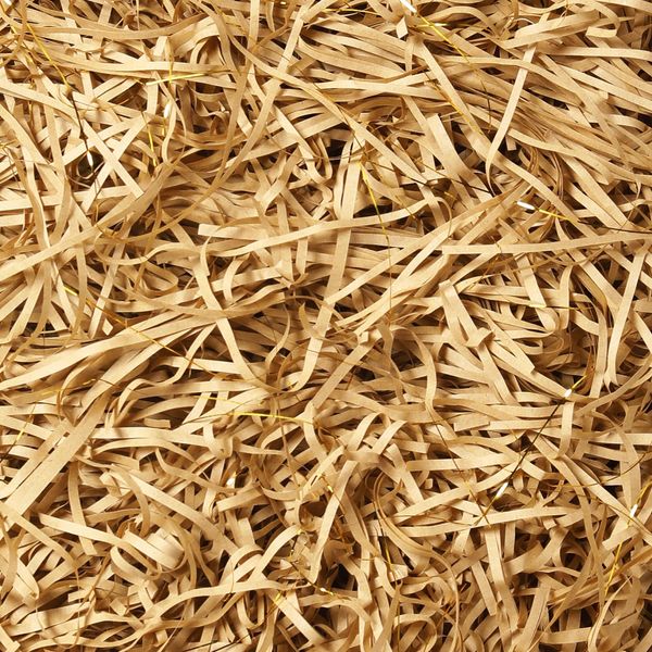 200G Brown and Gold Shredded Tissue Paper Packaging Filler for Gift Boxes and Bags, Ideal Hamper Filling and Stuffing Suitable for All Occasions