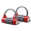 SISAV 5 Digit Combination Lock,Gym Padlock,Replaceable Combination Lock,Suitable for School Lockers,Tool Boxes,Fences,Red(2 Pack)