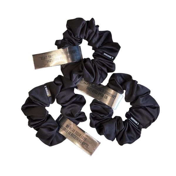 3 Pack IL MAKIAG BLACK LUXE SOFT SCRUNCHIE