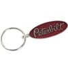Peterbilt Motors Epoxy Key Chain Tag Oval Keychain Chrome/Red - 1Pcs