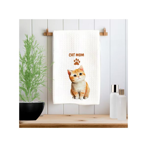 Cat Mom Dish Towel, For Pet Lovers, Cute Kitty 16 x 24 inches