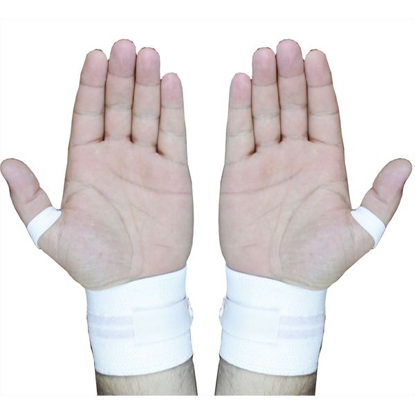 Aasta Weight Lifting Wrist Support with Velcro Closer (White/Red)