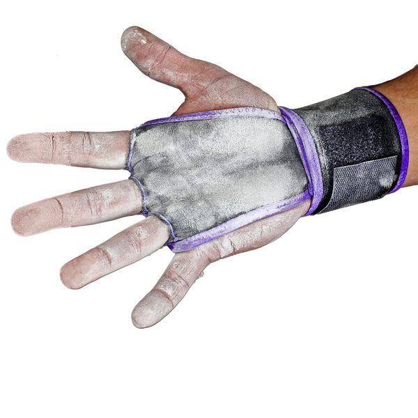 JerkFit WODies 3 Hole Gymnastics Grips with Wrist Support - Hand Grips, Latex Free Elastic Crossfit Grips for Weightlifting, Cross Training - Palm Protection Pull Up Grips for Men and Women (Small)