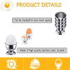 Stainless Steel Egg Cups, 4 Pieces Breakfast Tray Egg Cup Holder, Egg Holder Set, Comes with an Egg Opener, Small Wine Glass Shape