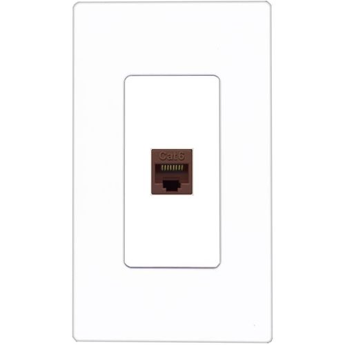 RiteAV CAT6-BROWN Wall Plate Screwless [White]
