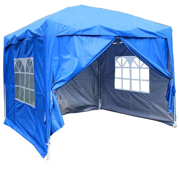 Greenbay Blue Pop-up Gazebo Marquee Canopy with 4 Side Panels and Carrybag - 2m x 2m